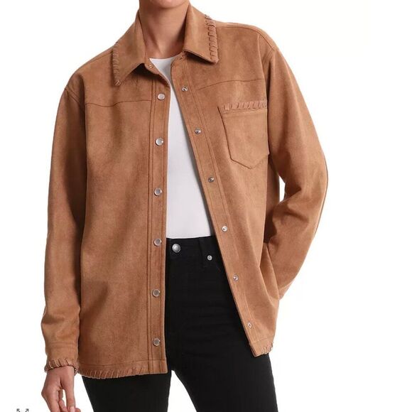 Bagatelle Collection Faux sueded Shirt Jacket Shacket NWT size Large - Picture 1 of 9